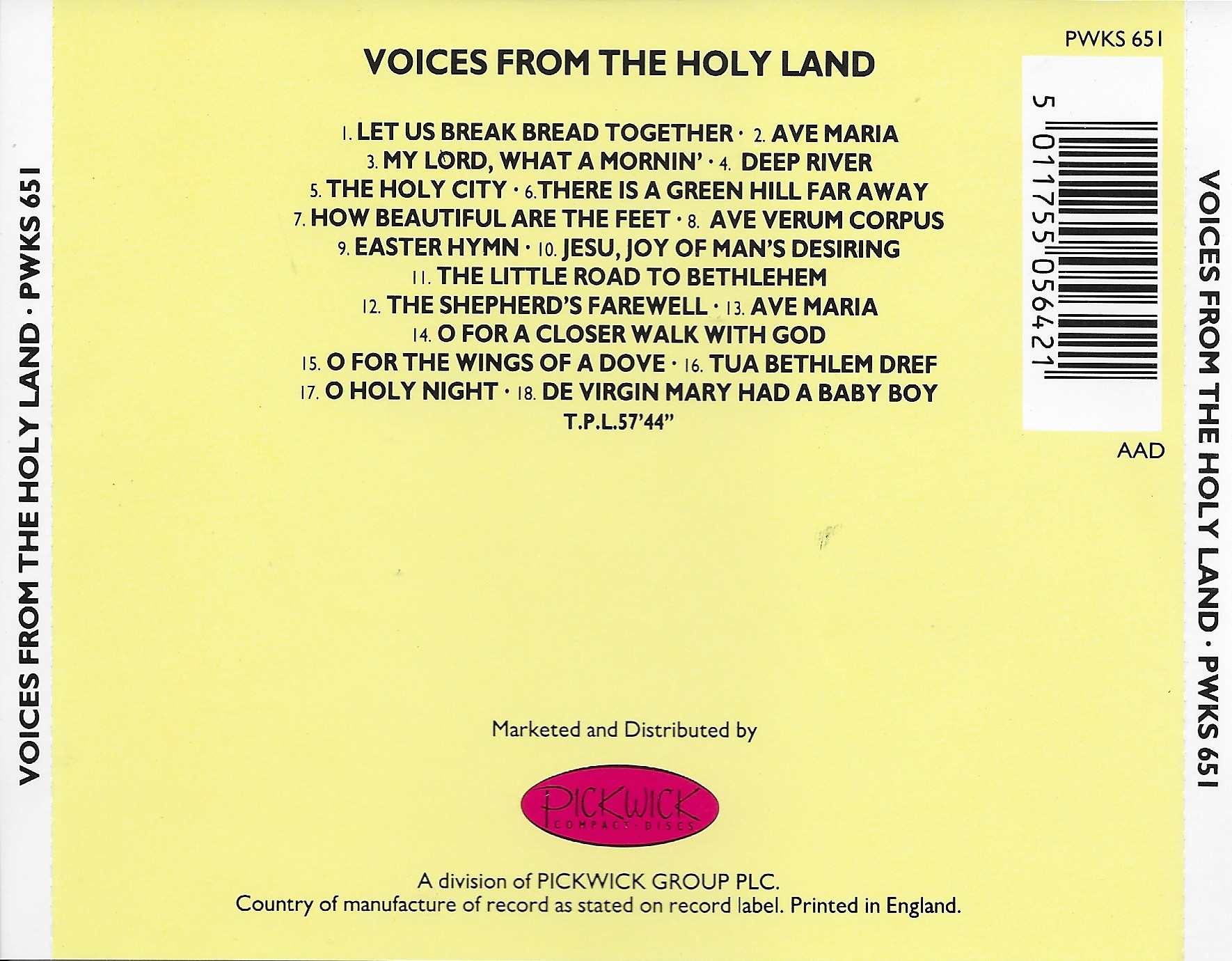 Picture of PWKS 651 Voices from the Holy Land by artist Various from the BBC records and Tapes library